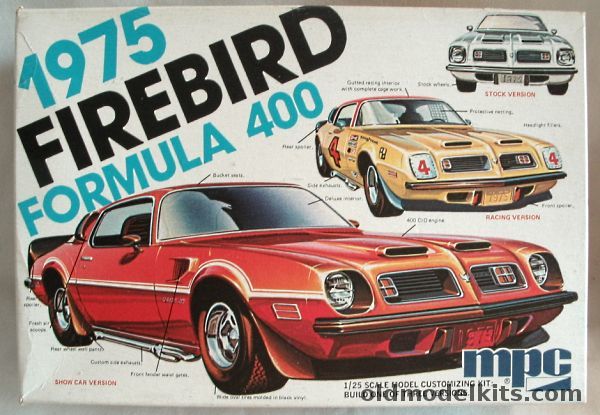 MPC 1/25 1975 Pontiac Firebird Formula 400 - Stock - Race Car - Show Car, 1-7515 plastic model kit